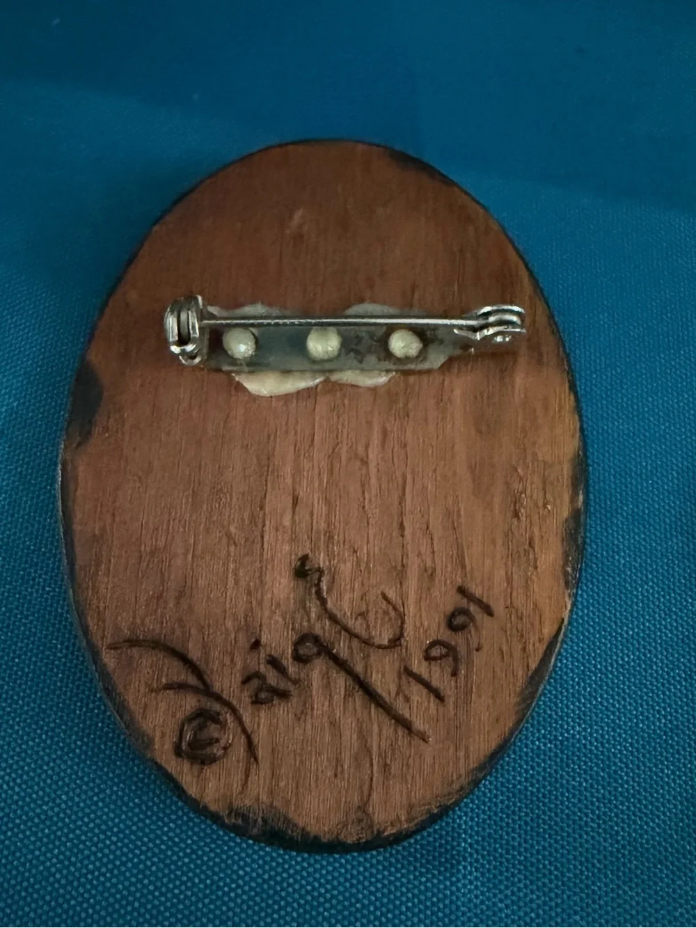 Maritime wooden brooch